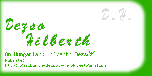 dezso hilberth business card